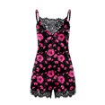 thumbnail image 3 of Camisones de algodón Gibobby para mujer Recortar ropa de dormir Sin mangas Conjuntos de satén Pijama Correa de encaje Top Ropa de dormir de mujer Rosa M, 3 of 5