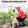 thumbnail image 4 of Balieda Garden Rolling Cart Workseat with Wheels, Gardening Stool for Planting, 360 Degree Swivel Seat, Rolling Stool with Steering Handle and Tool Tray for Patio, Yard, Outdoors, Blue, 4 of 8