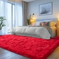 thumbnail image 6 of ZENELESS Large Fluffy Area Rugs for Living Room,8x10 Shag Rectangular Carpets for Bedroom, Red, 6 of 7