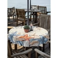 thumbnail image 2 of Outdoor Tablecloths with Umbrella Hole & Zipper, Blue Coastal Round Tablecloth 54 Inch, Summer Beach Starfish Weeping Eucalyptus Retro Waterproof Table Cloth, Patio/Pool/Picnic Table Covers, 2 of 8