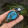 thumbnail image 3 of Natural Tibetan Turquoise Gemstone Copper Wire Wrap Gift Pendant 3.07", 3 of 5