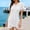 White, variant on Women's Floral Pineapple Print V-Neck Beach Cover-Up Dress for Vacation and Summer