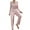 Pink, variant on ZHENHONG Pajamas for Women, 2 Piece Long Sleeve Button Front V Neck Floral Print Lettuce Trim Pajama Set, Women's Sleepwear Black