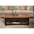 thumbnail image 2 of Martin Svensson Home Rustic Wood 2 Drawer Coffee Table Antique Black and Honey, 2 of 6