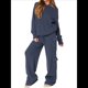 thumbnail image 2 of Conjunto de Dos Piezas de Pijama y Pantalón de Felpa de Larga para Mujer. Incluye: Suéter, Pantalón y Traje Informal. Azul Oscuro L, 2 of 9
