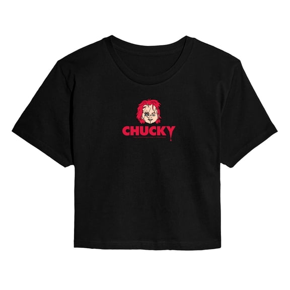 Chucky - Head - Juniors Cropped Graphic T-Shirt