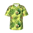 thumbnail image 1 of Balery Kiwi and Avocado Camisas hawaianas de manga corta para hombre, camisas playeras de corte holgado, camisas de vacaciones con botones,Large, 1 of 7
