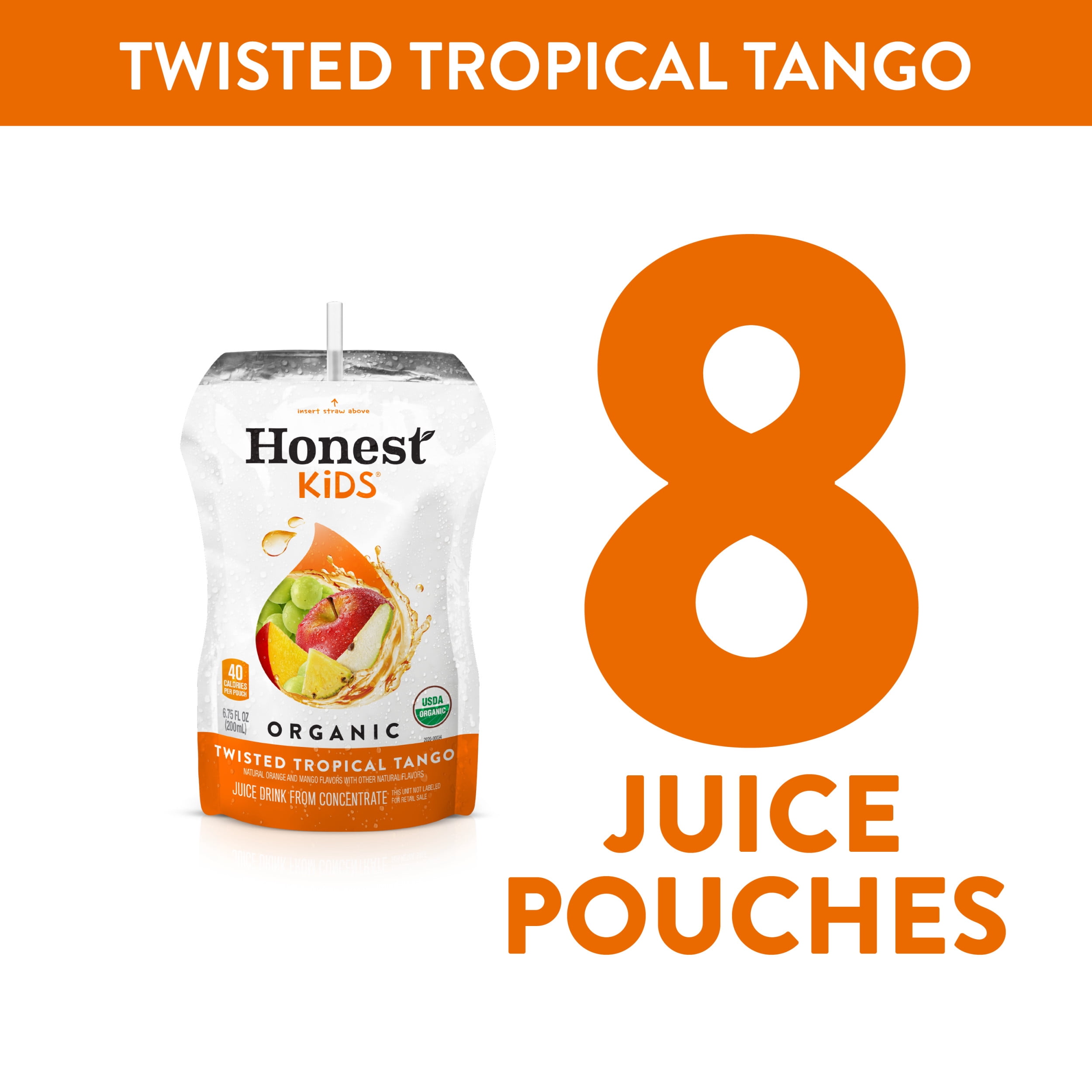 Honest Kids Twisted Tropical Tango Organic Fruit Juice, 6.75 fl oz, 8 Pack