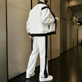 thumbnail image 5 of Men’s Two-Piece Tracksuit Set Zip-Up Long Sleeve Jacket and Full-Length Pants with Contrast Panel Design Athletic Outfit, 5 of 5