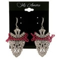 thumbnail image 2 of Eye Catching Dangle Earrings With Pink String & Crystal Accents Silver-Tone, 2 of 2