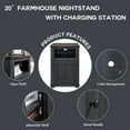 thumbnail image 4 of Farmhouse Side Table Bedroom Set of 2, Nightstand with Charging Station, End Table Side Table for Bedroom,Living Room, 4 of 6