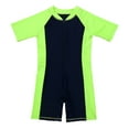 thumbnail image 3 of Moggemol Kids Boys Girls One Piece Surfing Wetsuit Zip Front Shorts Swimsuit UV Sun Protection Rash Navy Blue&Fluorescen 16, 3 of 7