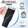 thumbnail image 3 of KLL Abstract Botanical Heart Print 40oz Stainless Steel Insulated Car Cup Coffee Mug with Spillproof Lid - Keep Your Drink Hot or Cold on the Go, 3 of 8