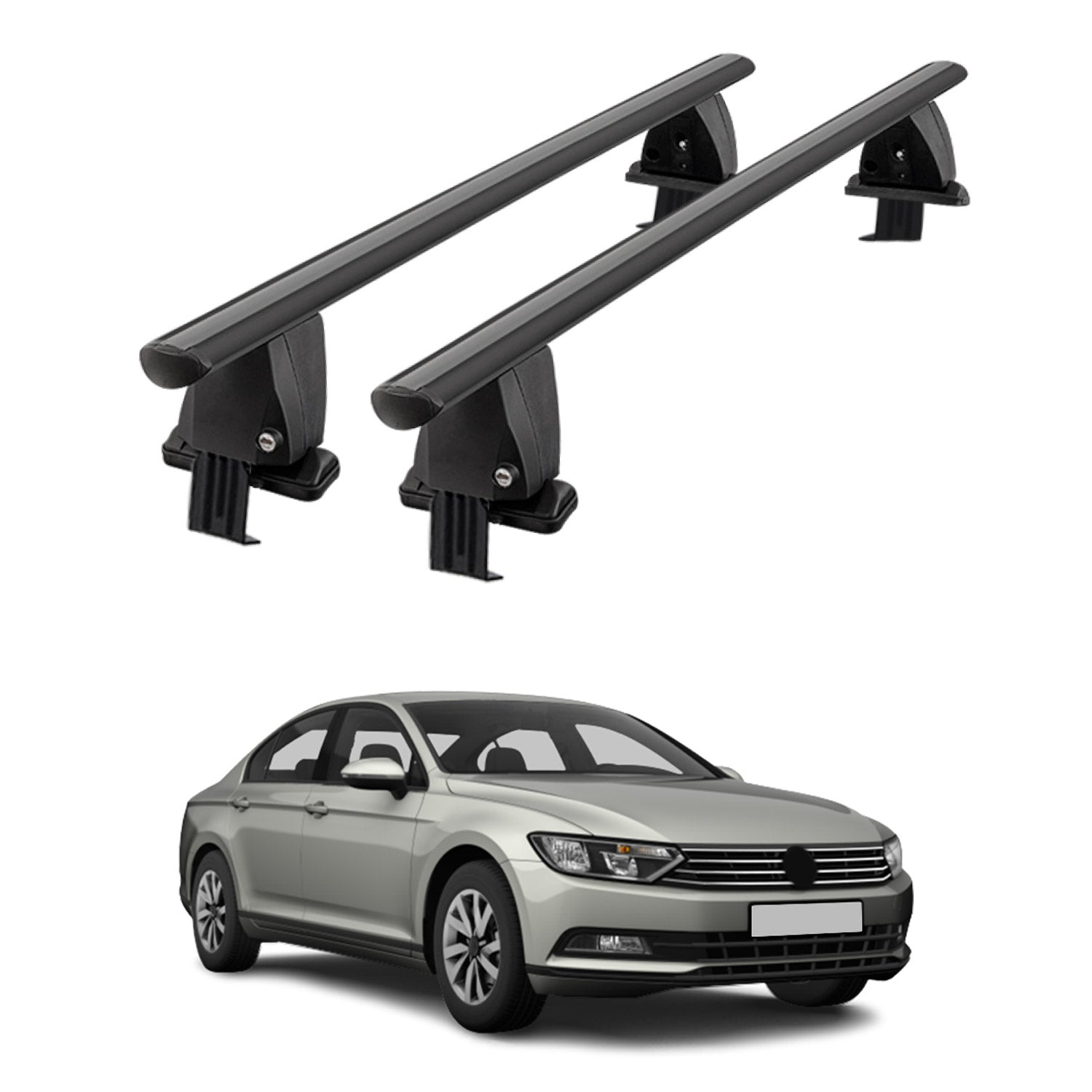 Smooth Top Roof Rack for VW Passat (B8) 20142023 Luggage Carrier Black