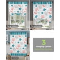 thumbnail image 4 of Turquoise Red Grey Coral Tie Up Curtains for Kitchen Bathroom Bedroom Windows 45 Inch Length, Coastal Nautical Ocean Beach Starfish Balloon Drape Curtains Shade Rod Pocket Curtain Panel, 34"x45", 4 of 7