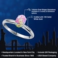 thumbnail image 2 of Gem Stone King 14K White Gold Pink Opal Solitaire Engagement Ring for Women | 0.63 Cttw | Oval Cabochon 7X5MM | Gemstone October Birthstone | Size 5, 2 of 6