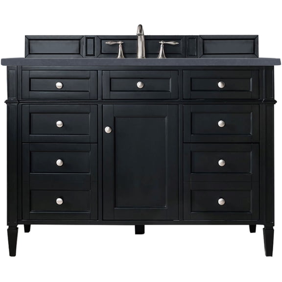 James Martin Vanities 650-V48-BKO-3CSP Brittany 48" Single Basin Poplar Wood Vanity Set -
