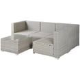 thumbnail image 3 of Outdoor Garden Patio Furniture 5-Piece PE Rattan Wicker Sectional Cushioned Sofa Sets with 2 Pillows and Coffee Table, 3 of 7
