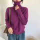 thumbnail image 4 of Suéter de cuello alto retro japonés para mujer ropa exterior suelta y perezosa 2024 otoño e invierno nuevo jersey de punto de estilo ceroso suave, 4 of 5