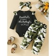 thumbnail image 3 of HWJAD Baby Girl Clothes Infant Newborn Outfits Mommy's World Romper Floral Pants Cute Headband Sets for Girls (0-3-6-12-18 Months), 3 of 7