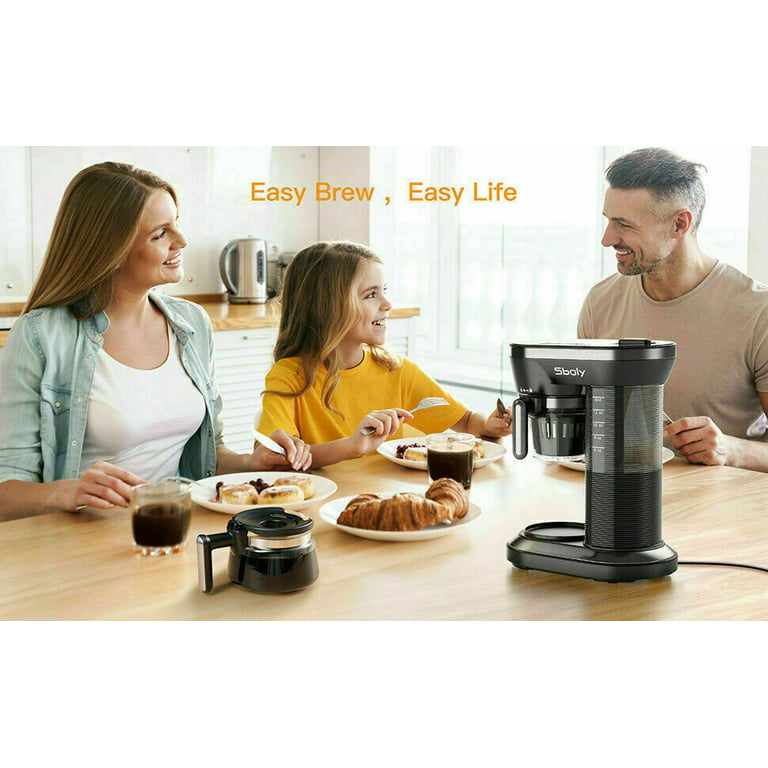 Grind and Brew Automatic Coffee Machine Single Cup Coffee Maker with a 12oz  Glass Coffee Pot and Built-in Coffee Grinder 