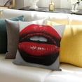 thumbnail image 3 of BANET Red and Black Throw Pillow Cushion Cover, Cosmetic in Colors of , Decorative Square Accent Pillow Case 12x12in, 3 of 5