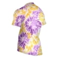 thumbnail image 3 of joogoo Yellow Tie Dye Purple Pattern Men's Cycling Jerseys Mountain Bike Short Sleeve Tops S, 3 of 7