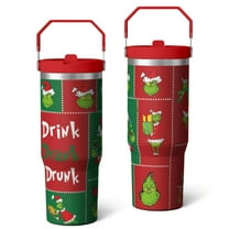 30oz Stainless Steel Tumbler with Lid and Straw,Spill Proof Travel Cup Double Wall Vacuum Insulated Coffee Mug with Top Handle Crimson