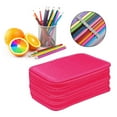 thumbnail image 3 of Portable 72 Slots Pencil Case with Zipper Pencil Wrap Pouch 4 Layers Pen Case Pencil Bag for Pens Markers Art Supplies Rosa Gloria Estuche, 3 of 9