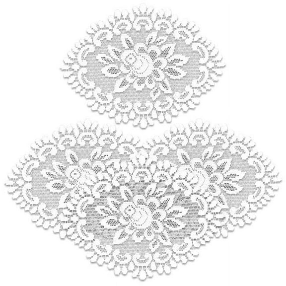 Heritage Lace Rose 12x16 Doily (Set of 4)