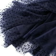 thumbnail image 5 of SWSMCLT Women's Pleated Long Skirt Casual Chiffon Polka Dot Mesh High Waisted Elastic Waist Calf Length Flowy A-Line Tulle Skirts Swing Layered Overlay Navy One Size, 5 of 5