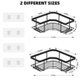 thumbnail image 3 of Carrito de ducha de esquina FLATTERMONN, paquete de 2 con 8 ganchos, negro, 3 of 7