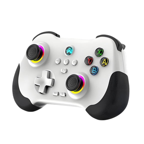 Wireless Game Controller with Hall Joysticks, LED Lights, Programmable Macro Buttons, Dual Vibration, 6-Axis Motion Control Bluetooth Gamepad for PC, Android, Steam, TV Console