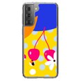 thumbnail image 1 of DistinctInk Clear Shockproof Hybrid Case for Galaxy S21+ PLUS 5G (6.7" Screen) - TPU Bumper, Acrylic Back, Tempered Glass Screen Protector - Summer Vibes Bold Flower Chery Pink Yellow, 1 of 2