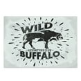 thumbnail image 1 of Buffalo Cutting Board, Monochrome Style Wild Animal Bison Illustration Positive Grunge Wording, Decorative Tempered Glass Cutting and Serving Board, in 3 Sizes, by Ambesonne, 1 of 2