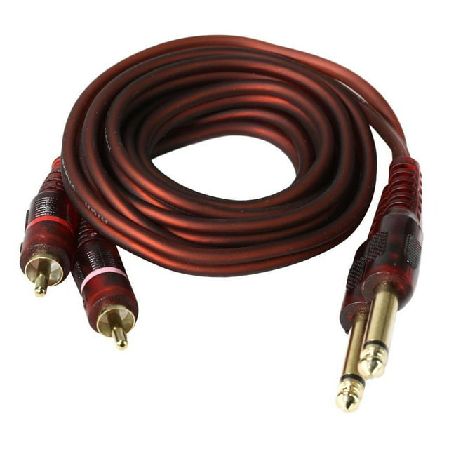 Conector dual de 6,35 mm a convertidor dual shamjiam Cable de audio macho a macho