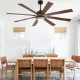 thumbnail image 5 of Chords Attic 72" Modern Black Ceiling Fan with LED Light Kit and Remote, 6-Speed Quiet DC Motor, Reversible for Large Living Rooms, 5 of 14