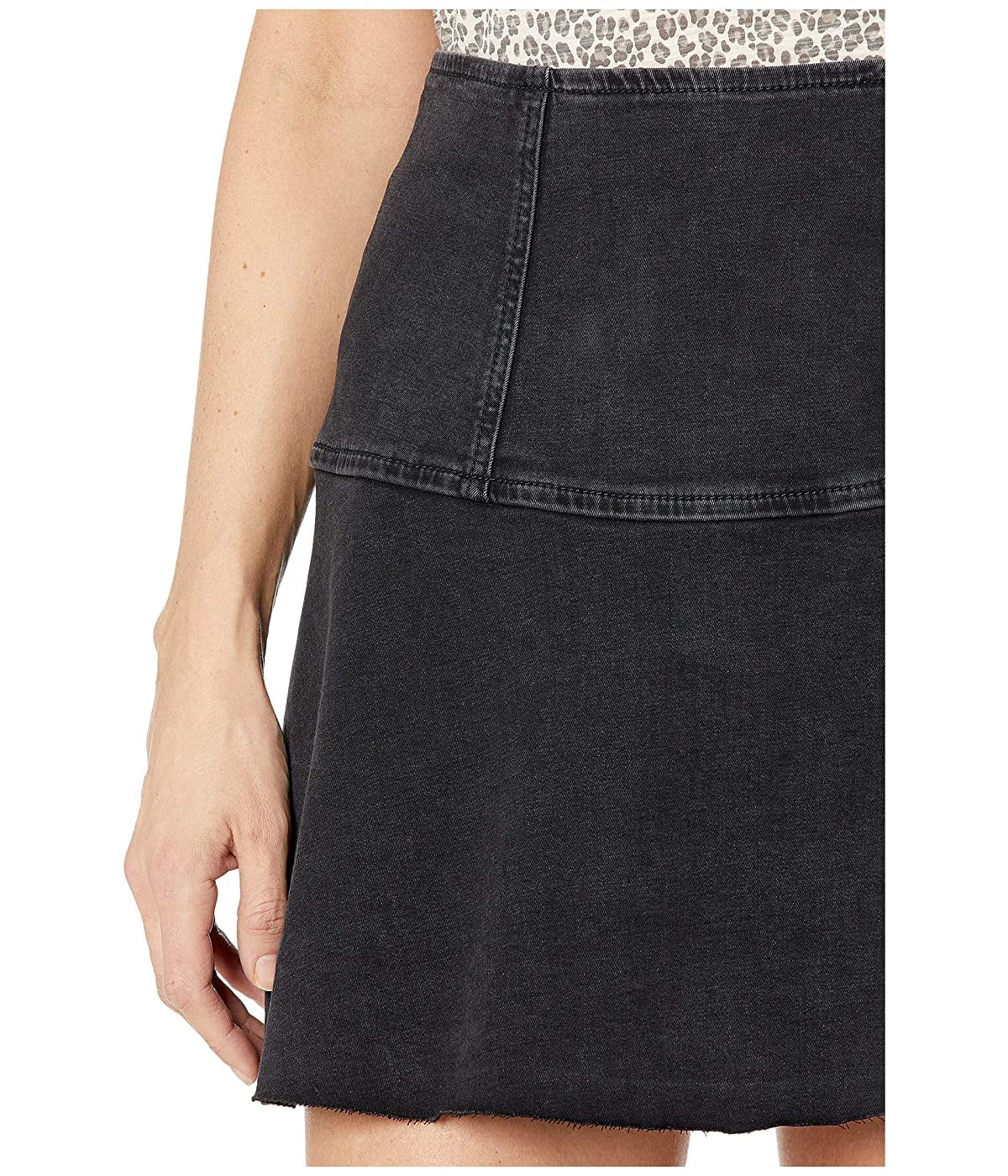 The Free Womens Highlands Denim Seamed Skirt Black 2 -