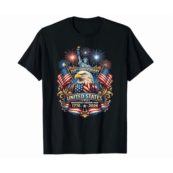 Usa Independence 250Th Anniversary 1776 2026 Patriotic Eagle T-Shirt Hot Trending Shirt, Vintage Birthday Gift
