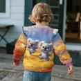 thumbnail image 5 of Xixirimido Cute Koala Vibrant Floral Print Ruffle Shoulder Toddler Girls Sweatshirt Long Sleeve Graphic Pullover Top Soft Crewneck Sweater Fall Winter Wear, for 1-2T, 5 of 7