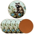 thumbnail image 2 of Bear 6PCS Round Microfiber Leather Coasters 11x11 cm/4.3x4.3 in - Set of 6 Drink Coasters for Home and Office - Heat Coaster Set for Cups and Mugs, 2 of 6