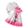 thumbnail image 2 of Tiijoy Girls Elegant Outfits Butterfly Print Dress and Gradient Coat Set, Sizes 5-14, 2 of 8