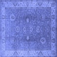 thumbnail image 1 of Ahgly Company Indoor Square Oriental Blue Traditional Area Rugs, 4' Square, 1 of 4