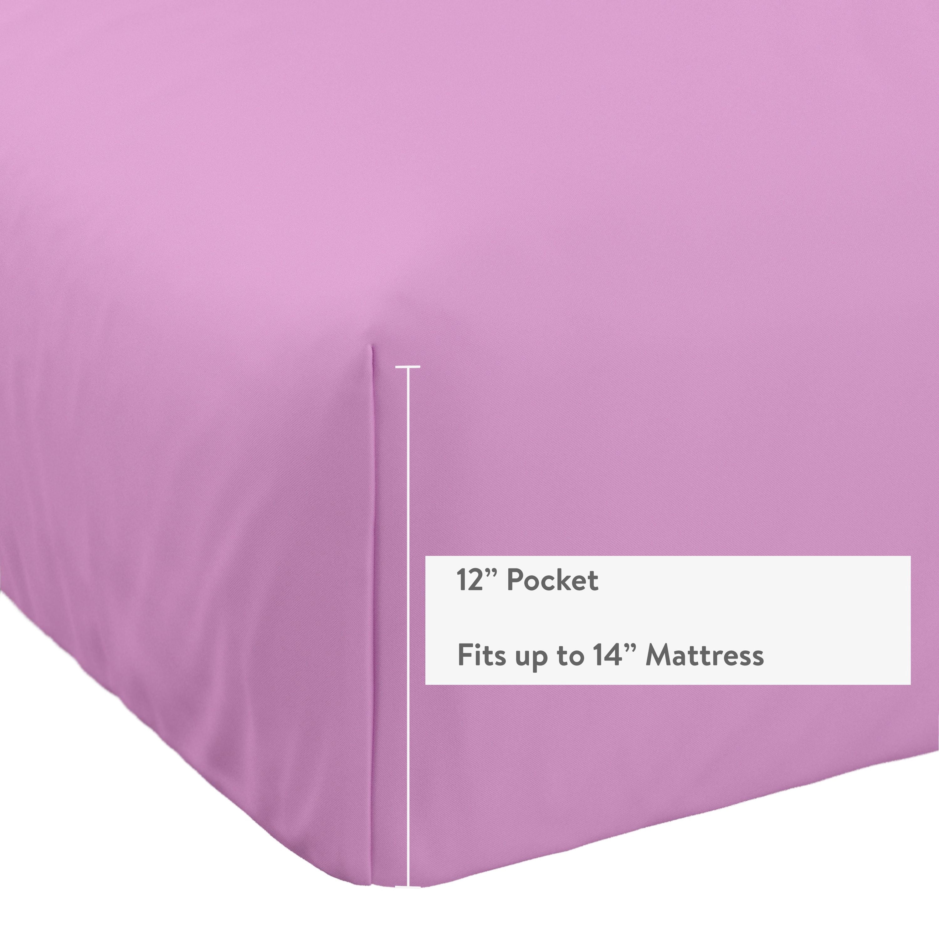Mainstays Kids Microfiber Bed Sheet Set, Full, Vibrant Orchid, 4 Pieces