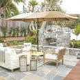 thumbnail image 6 of Greforg 15FT Triple Outdoor Patio Umbrella with Base Included & Vented Canopy, Waterproof & UV Protection, Ideal for Garden, Deck, Poolside, and Restaurant Beige, 6 of 7