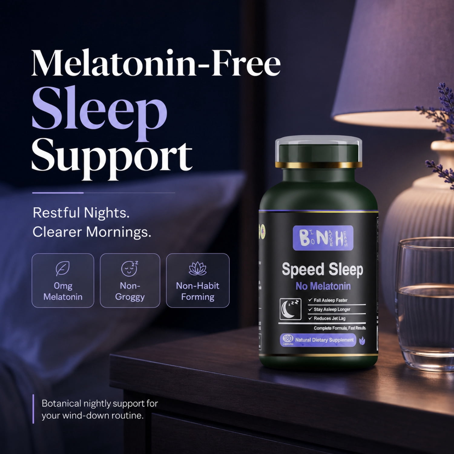 Speed Sleep Sleep Support Supplement, Promotes Relaxation & Healthy Sleep Cycle, Herbal Formula, 180 Capsules