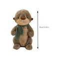 thumbnail image 3 of QITOWM Cute Plush Otter Stuffed Animal Soft Toy with Knitted Scarf Huggable Realistic Cuddly Doll for Kids and Adults Gift, Adorable Plush Ornament for Living Room Sofa Home Decoration (26cm-190g), 3 of 5