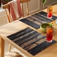 thumbnail image 4 of Black Brown Plank Placemats Set of 12 Vintage Chic Wooden Grain Place Mats Indoor Wipeable Table Mats Washable Cloth Dining Table Placemats for Kitchen Holiday Party Home Decor 13x19 Inch, 4 of 9