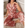 thumbnail image 2 of Women‘s Short Sleeve Pajama Set With Floral Print And Satin Collar, 2 of 7