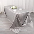 thumbnail image 3 of BalsaCircle 90x132 in Silver Stripes Satin Rectangle Tablecloth Wedding Party Linen Events Decorations Supplies, 3 of 8